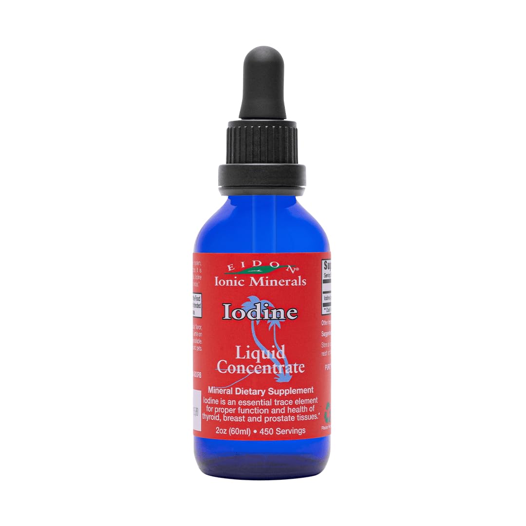 Eidon Ionic Minerals Potassium Iodide Supplement – Liquid Iodine Drops, 2 oz | Thyroid Support & Energy