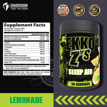 Ekkovision Ekko Z’S Sleep Aid Formula – Lemonade Flavor | Sleep Support Powder