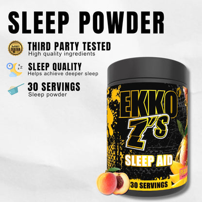 Ekkovision EKKO Z’S Sleep Aid Formula – Peach Mango, Sleep Support Powder with Magnesium, Zinc & GABA