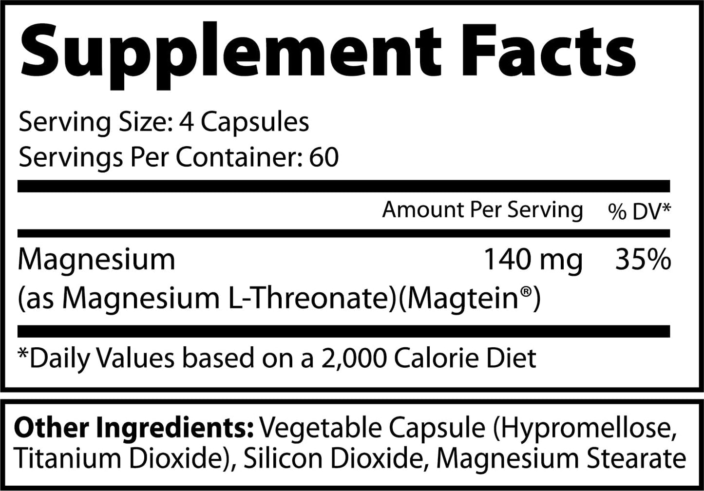 Ekkovision Magtein Magnesium L-Threonate – 2000 mg per Serving, 60 Servings, Memory & Cognitive Support