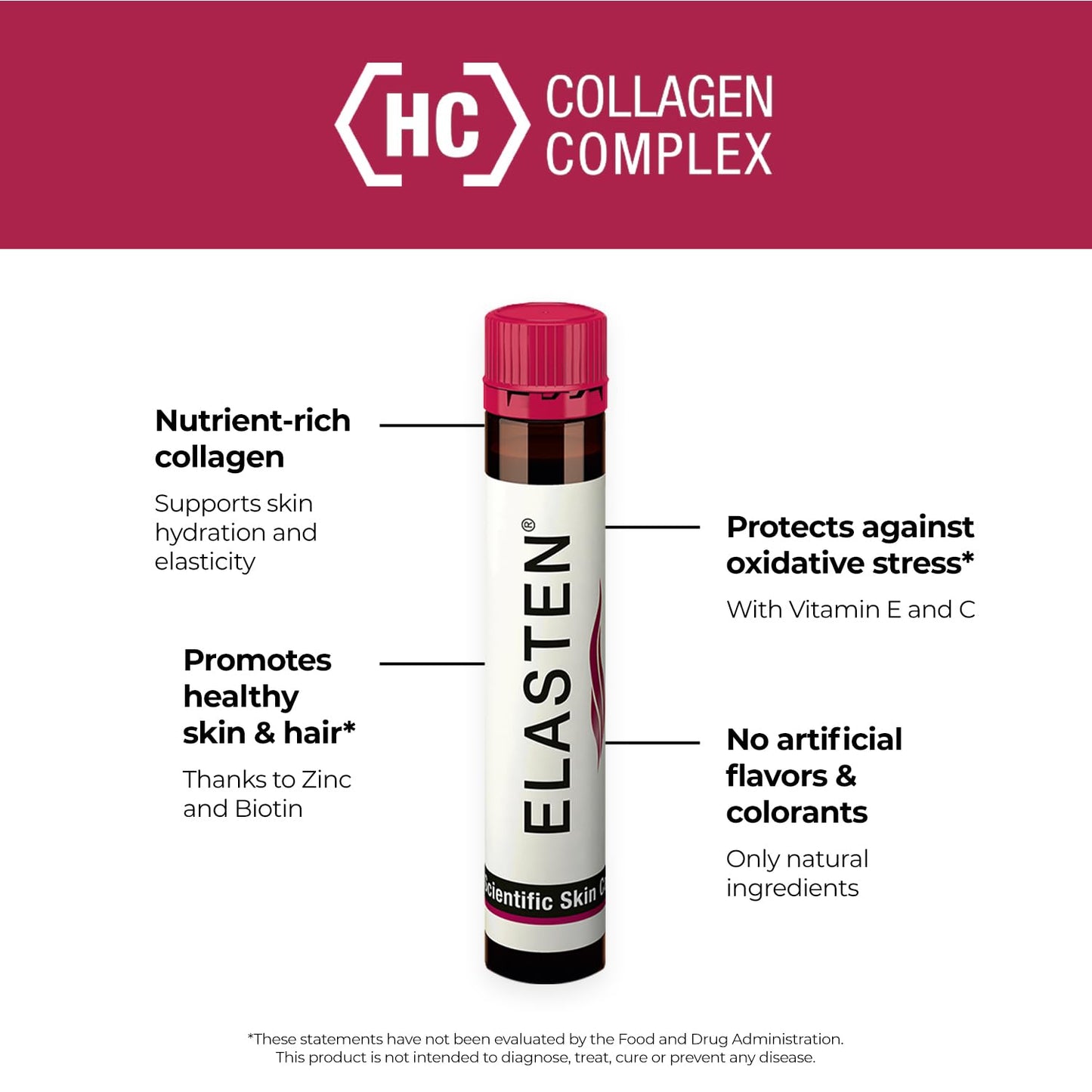ELASTEN Clinically Tested Collagen Complex – Radiant Skin from Within (28 Ampoules)