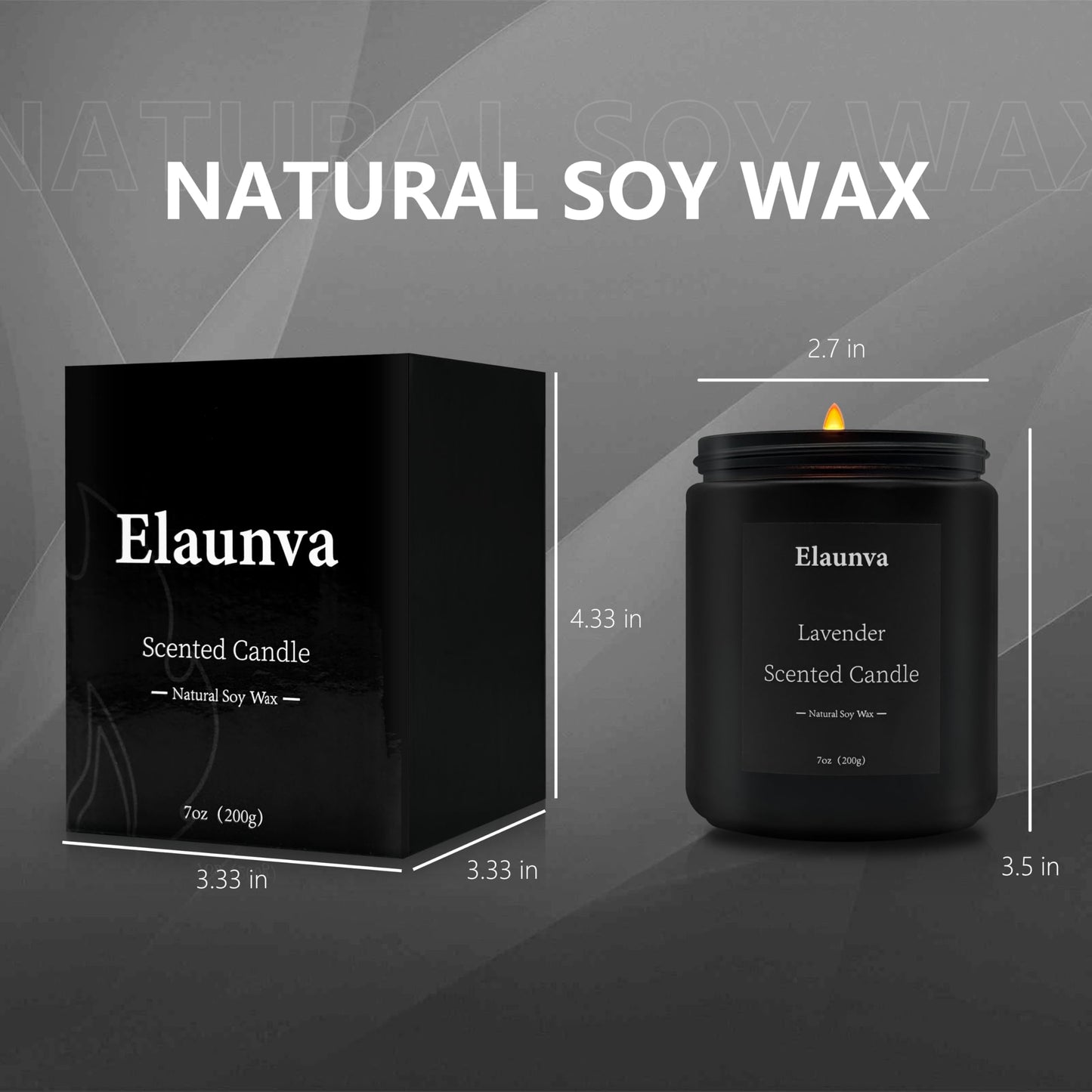 Elaunva Lavender Scented Candle - 7oz Soy Wax, Aromatherapy Gift