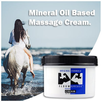 Elbow Grease Original Massage Cream Unscented 9oz – Rich, Smooth Glide for Therapeutic & Personal Massage