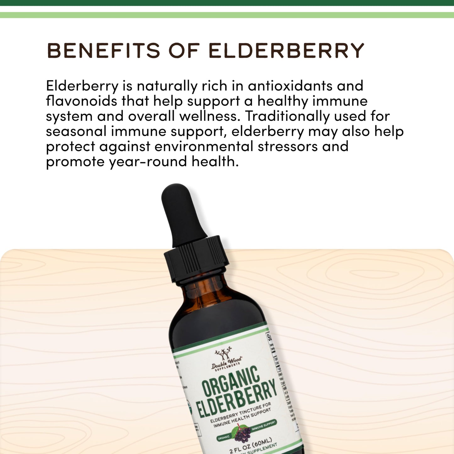 Organic Elderberry Liquid 2 oz - Immune Support | Double Wood