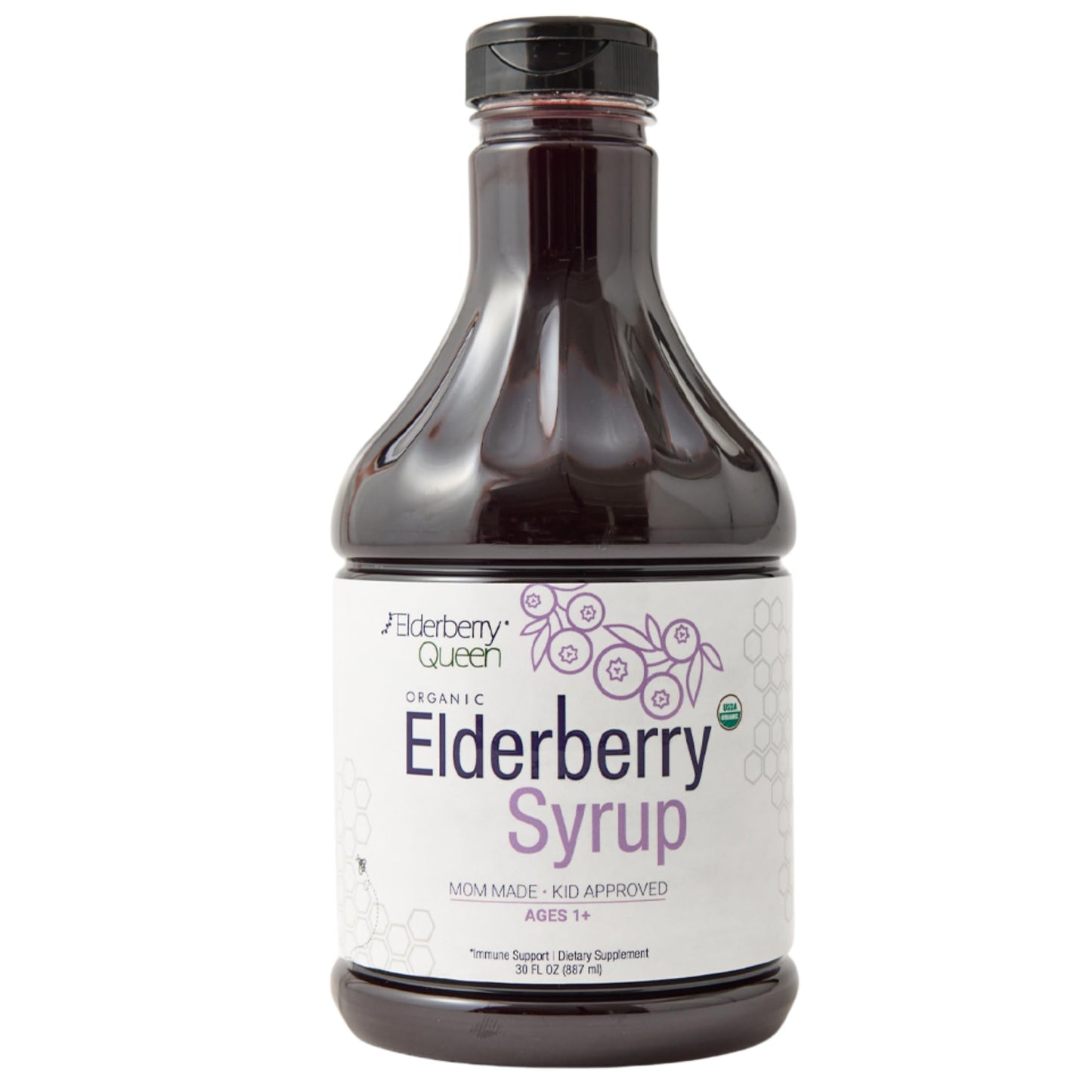 Elderberry Queen Organic Elderberry Syrup 30 Fl Oz – Sambucus & Aronia, USA Made