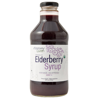 Elderberry Queen Organic Elderberry Syrup 24 Fl Oz – Sambucus Elderberry & Aronia Berry for Kids & Adults