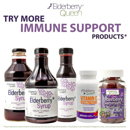 Elderberry Queen Organic Elderberry Syrup 24 Fl Oz – Sambucus Elderberry & Aronia Berry for Kids & Adults