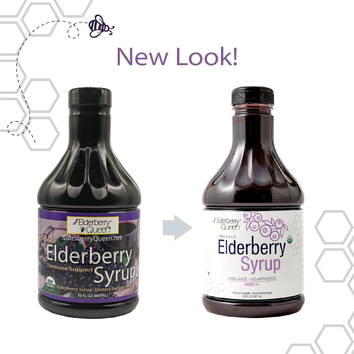 Elderberry Queen Organic Elderberry Syrup 30 Fl Oz – Sambucus & Aronia, USA Made