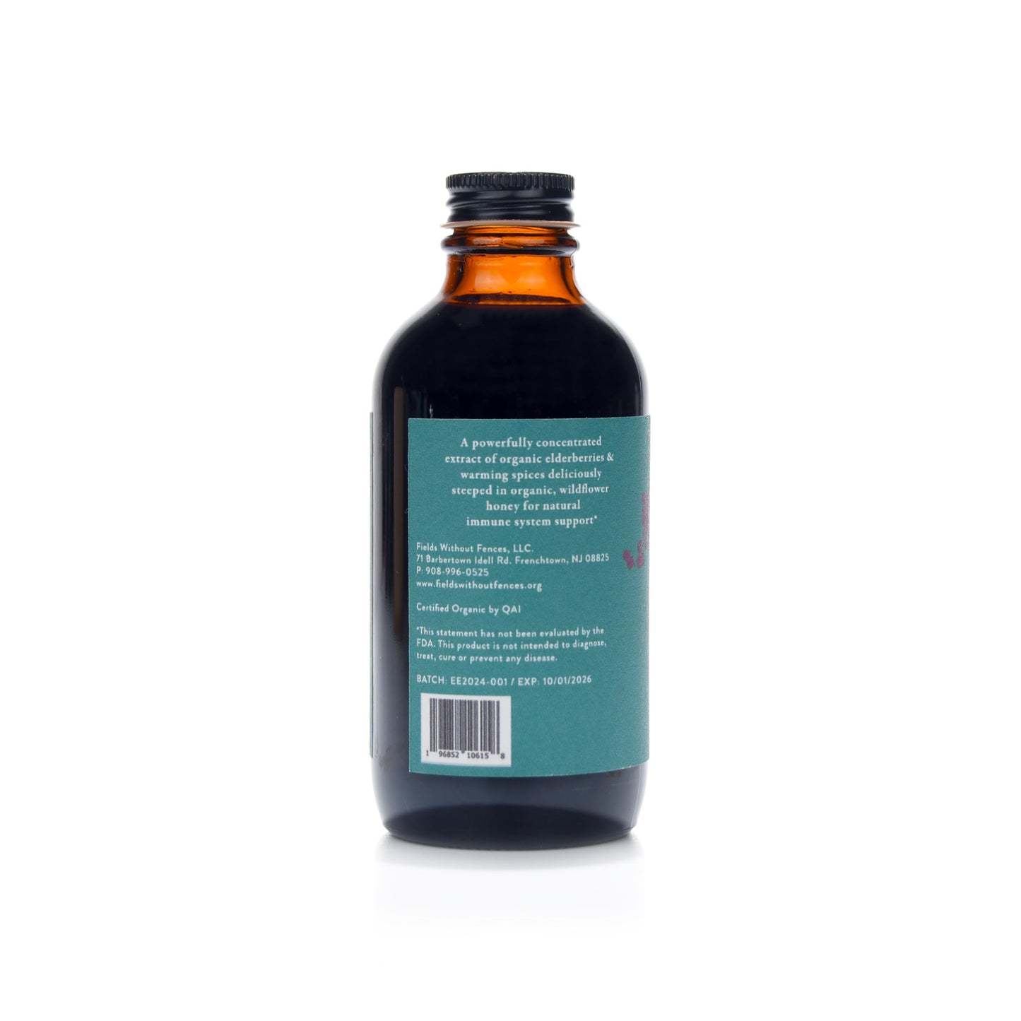 Fields Without Fences Elderberry Elixir – Immune Support for Adults & Kids | Organic, Farm-Fresh Elderberry Syrup | Made in the USA (4 oz)