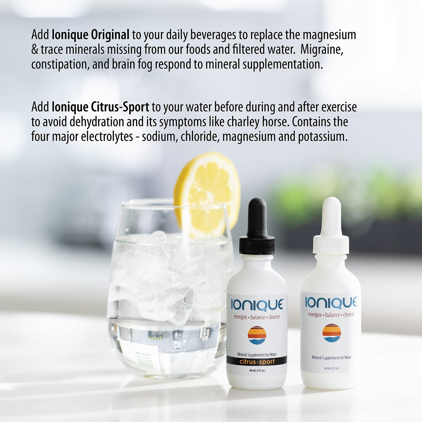 NEW Ionique Mineral Hydration System – Magnesium, Trace Minerals & Electrolytes in 2 oz Liquid Drops