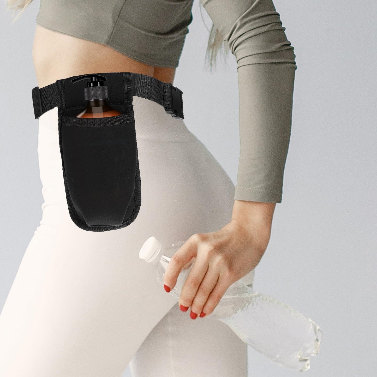 ElevateTech Massage Bottle Bag Waist Holder – Adjustable Neoprene Pouch for Oils & Lotions