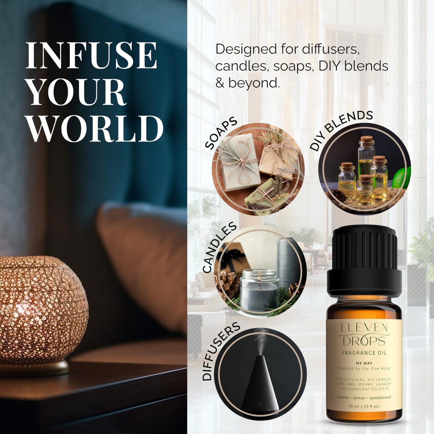 Eleven Drops My Way Diffuser Oil – Premium Fragrance Inspired by The 1 Hotel (10ml) | Pet Friendly