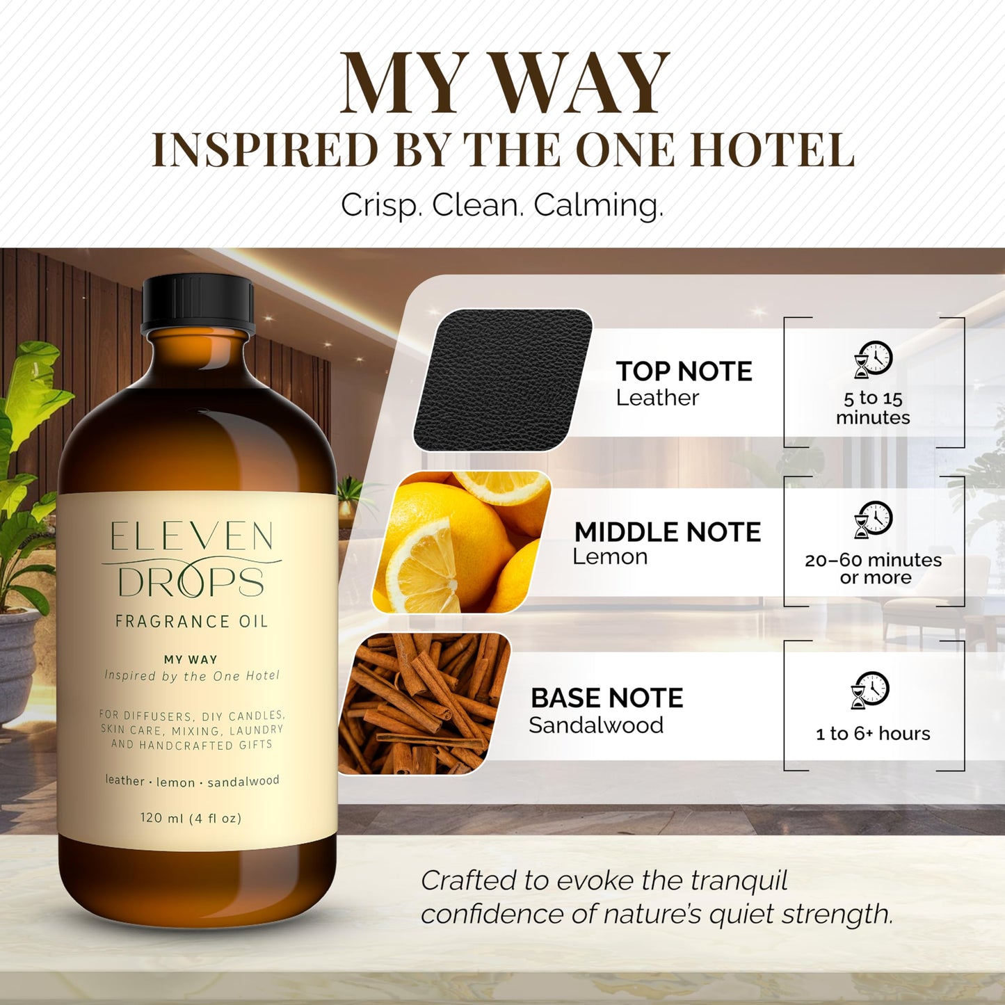 Eleven Drops My Way Diffuser Oil – Premium 16oz Fragrance Inspired by The One Hotel