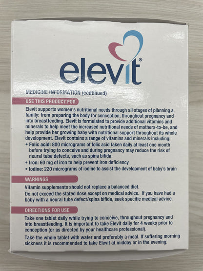 Elevit TAB with Iodine 100s – Pregnancy & Breastfeeding Multivitamin | Standard Shipping