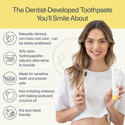 ELIMS Nano Hydroxyapatite Fluoride Free Toothpaste – Whitening, SLS Free (4oz) | Adults & Kids