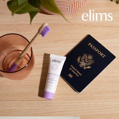 ELIMS Nano Hydroxyapatite Toothpaste - Fluoride Free, Remineralizing Whitening, Lavender Vanilla Mint 1oz Travel Size