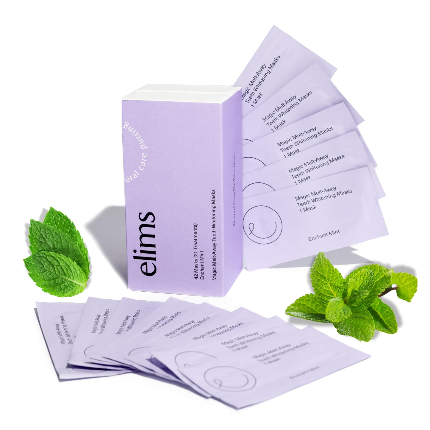 ELIMS Teeth Whitening Strips for Sensitive Teeth - 42 Strips, Up to 7 Shades