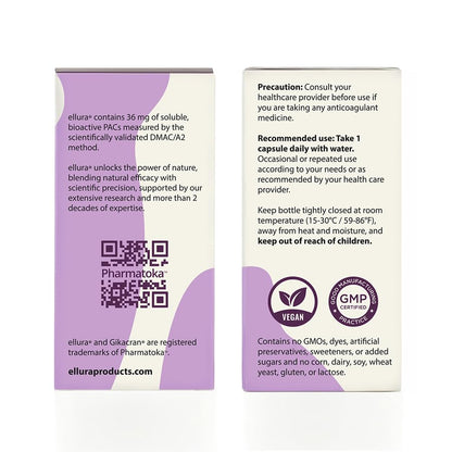 ellura 36 mg PACs – Clinically Backed Cranberry Extract, 90 Capsules | Urinary Tract Health