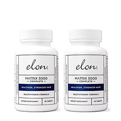 Elon Matrix 5000 Multivitamin – Biotin 5000mcg for Hair, Skin & Nails (2x60 tablets) | 120-Day Pack