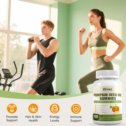 Elysx Pumpkin Seed Oil Gummies with Saw Palmetto – Hair & Skin Health, 60 Ct