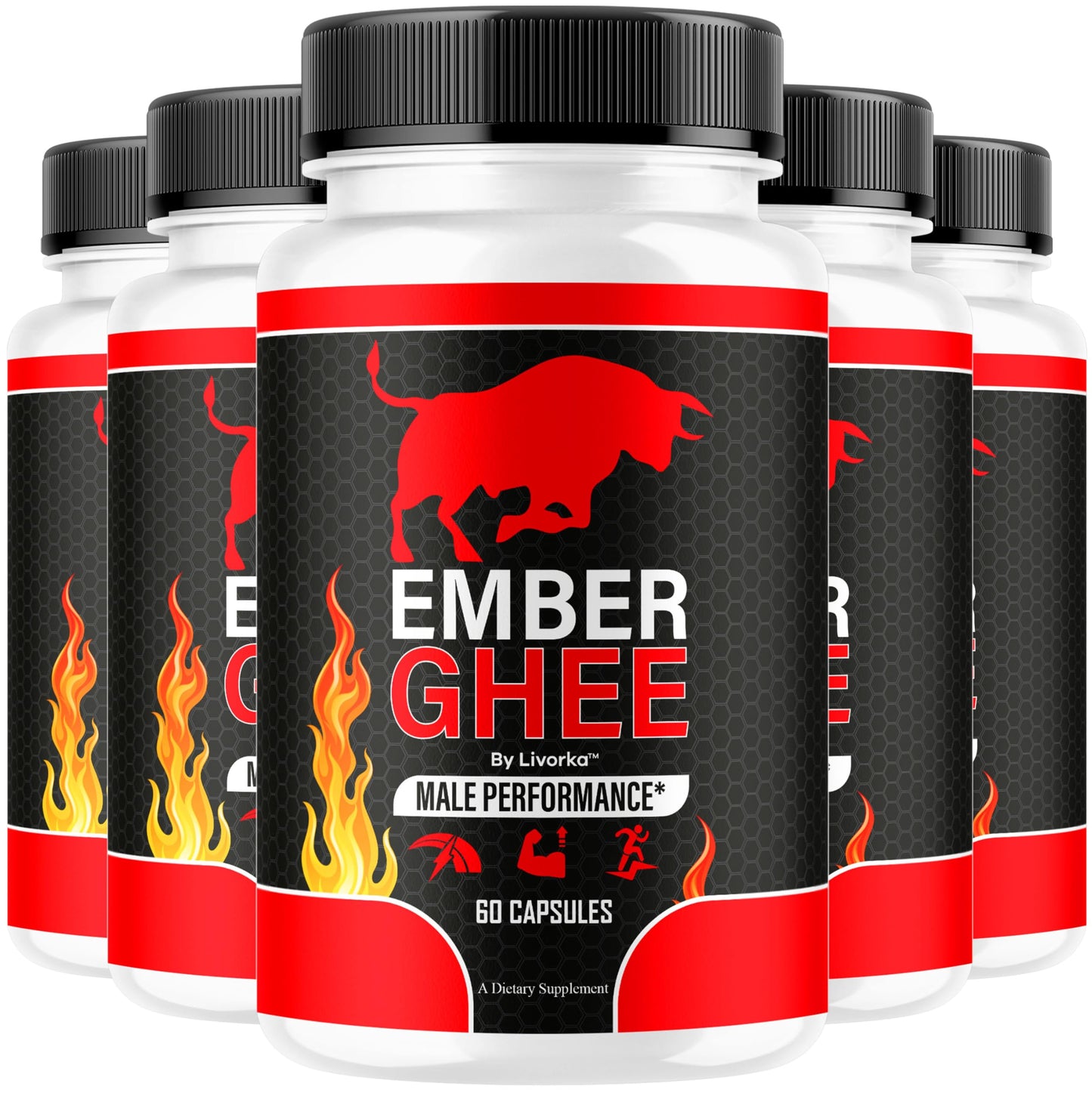 (5 Pack) Ember Ghee Pills for Men - Official EmberGhee 300 Capsules