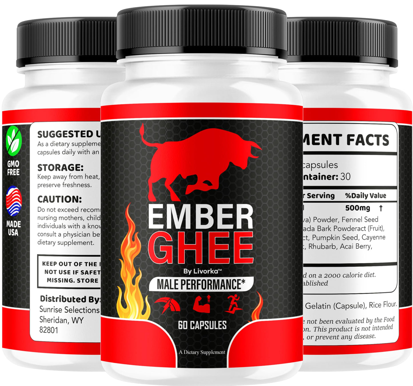 (5 Pack) Ember Ghee Pills for Men - Official EmberGhee 300 Capsules