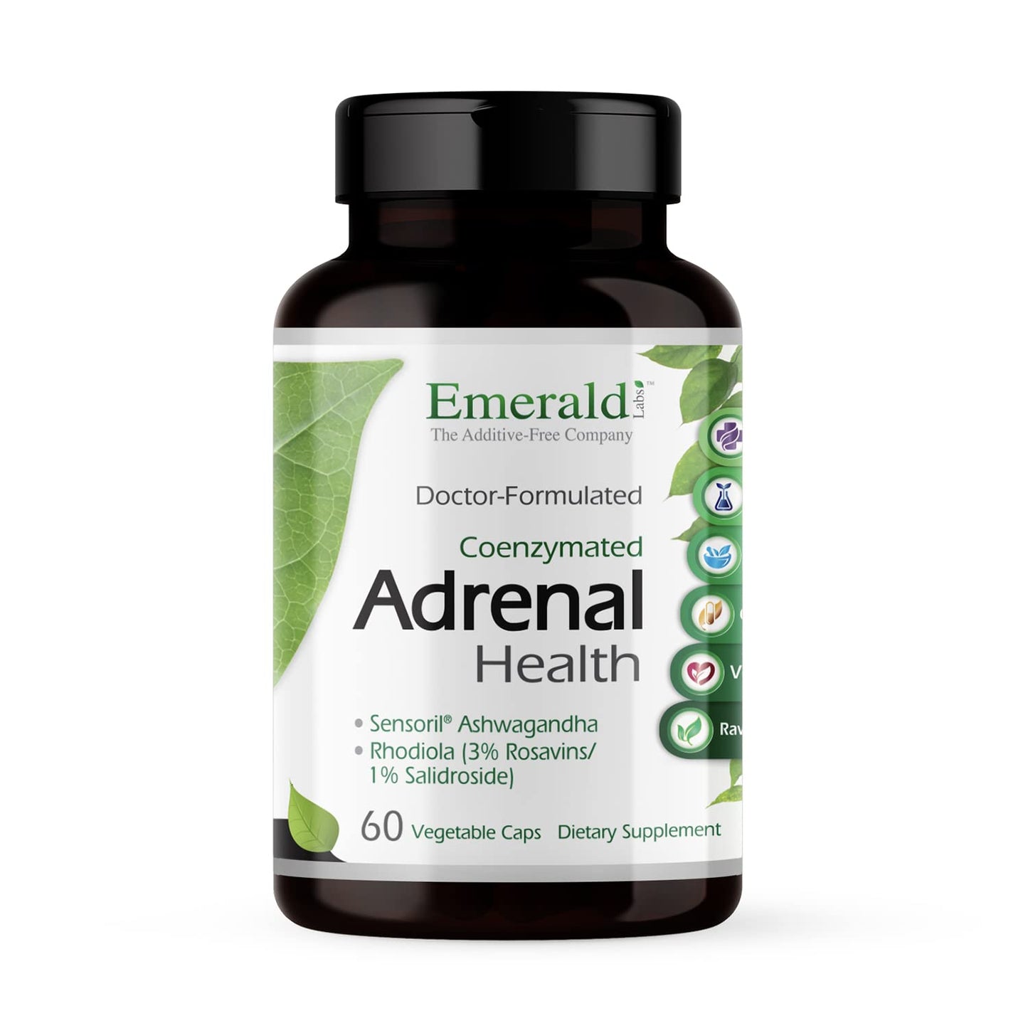 EMERALD LABS Adrenal Health - Stress Relief, Energy & Sleep Support | 60 Veg Capsules