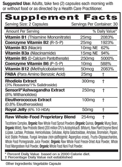 EMERALD LABS Adrenal Health - Stress Relief, Energy & Sleep Support | 60 Veg Capsules