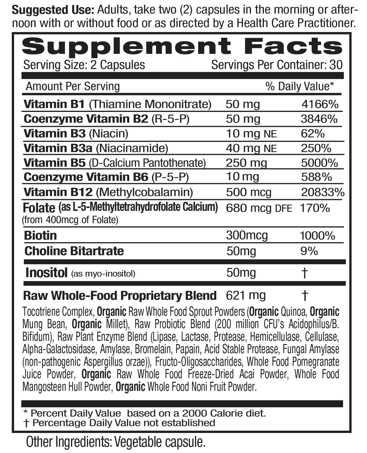 EMERALD LABS B-Healthy - Vegan Vitamin B Complex with Methylated Folic Acid & Full-Spectrum B Vitamins - 120 Veg Capsules
