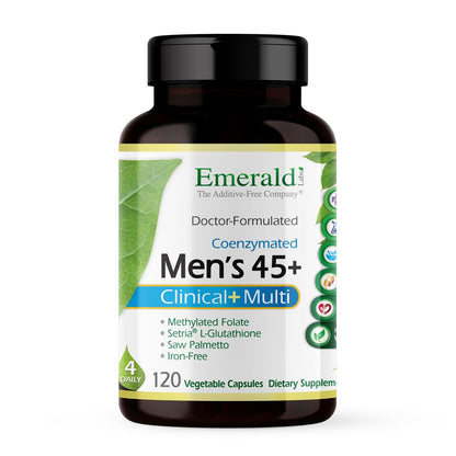 EMERALD LABS Men's 45+ Clinical Multi – Multivitamin for Bone & Heart Health | Gluten-Free & Vegetarian | 120 Veg Capsules