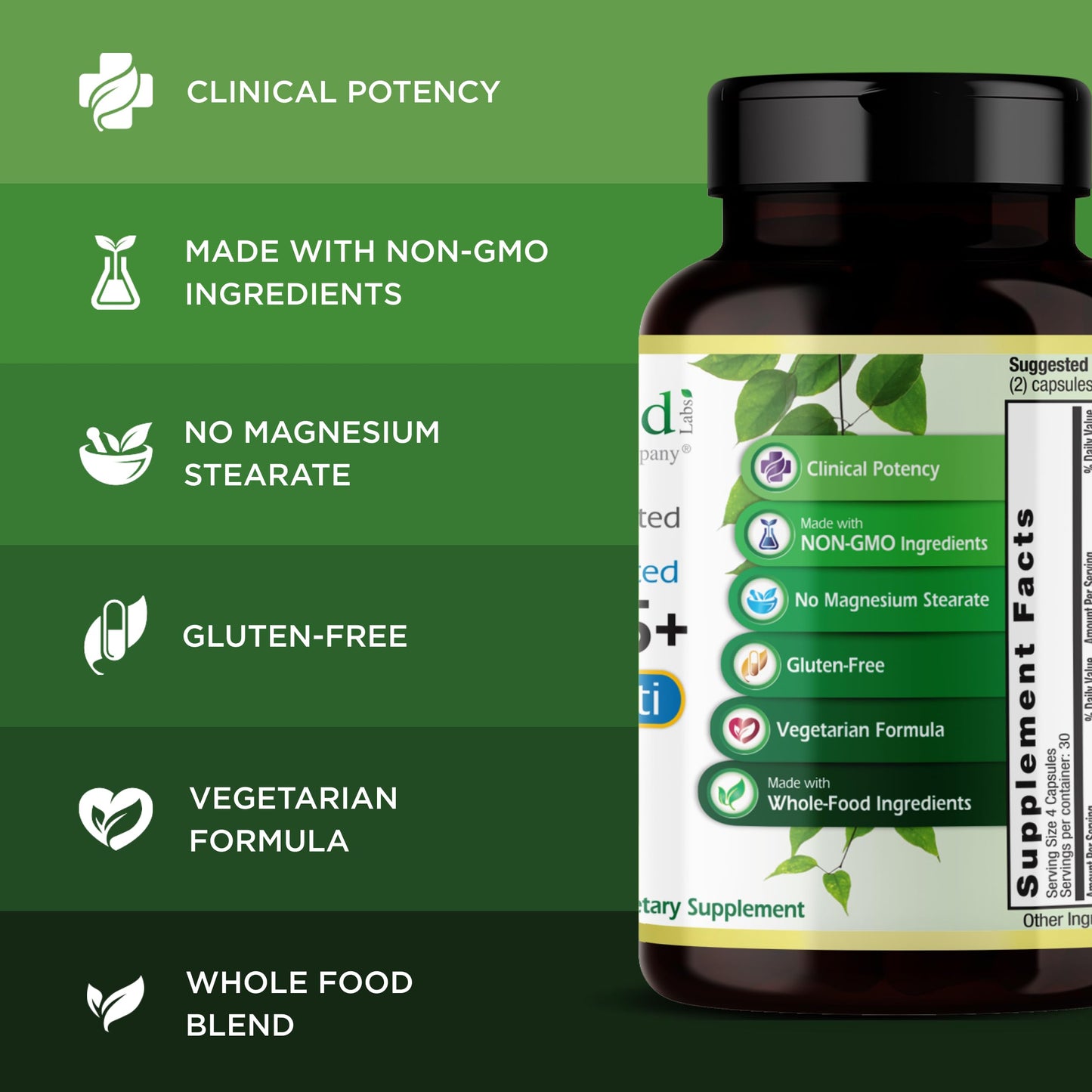 EMERALD LABS Men's 45+ Clinical Multi – Multivitamin for Bone & Heart Health | Gluten-Free & Vegetarian | 120 Veg Capsules