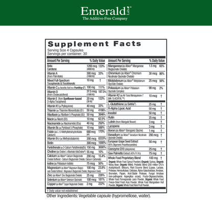 EMERALD LABS Men's 45+ Clinical Multi – Multivitamin for Bone & Heart Health | Gluten-Free & Vegetarian | 120 Veg Capsules
