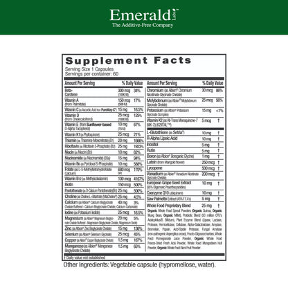 EMERALD LABS Men's 45+ 1-Daily Multi – Immune, Bone & Heart Support | Gluten-Free | 60 Veg Capsules
