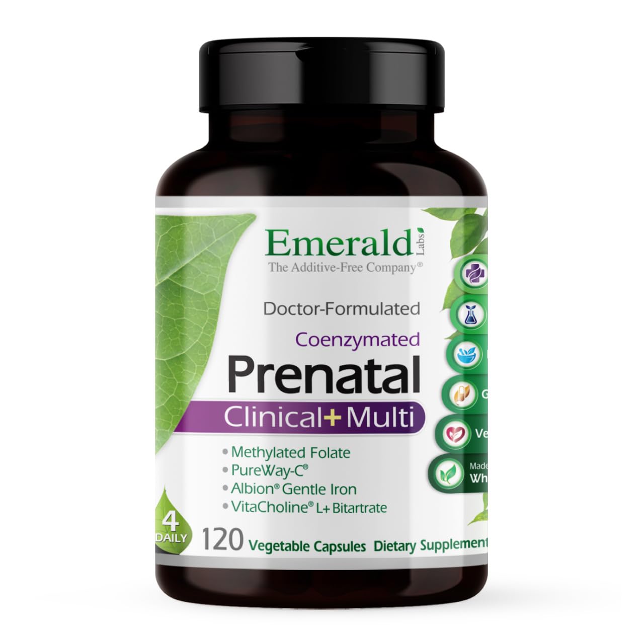 Emerald Labs Prenatal Clinical Multi with Methylfolate & Albion Gentle Iron – Gluten-Free