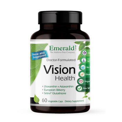 Emerald Labs Vision Health – Eye Health Support Supplement with Lutein, Zeaxanthin & Albion Chelated Zinc | Vegan & Gluten-Free | 60 Veg Capsules