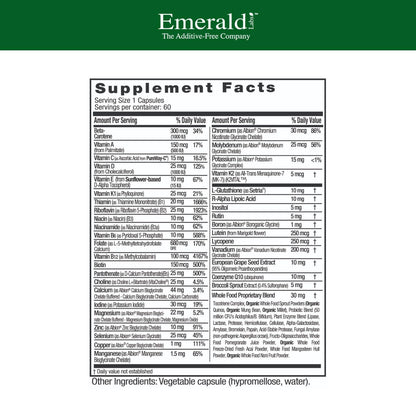 EMERALD LABS Women's 45+ 1-Daily Multi – Gluten-Free Vegetarian Multivitamin, Bone & Heart Support | 60 Veg Capsules