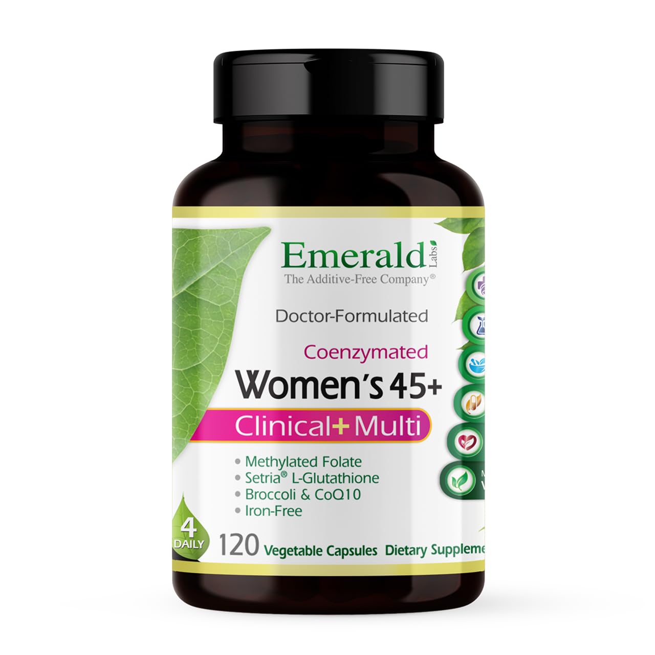 Emerald Labs Women's 45+ Clinical Multi – Gluten-Free & Vegetarian (120 VCaps)