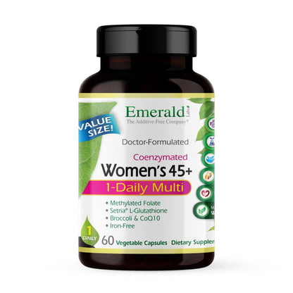 EMERALD LABS Women's 45+ 1-Daily Multi – Gluten-Free Vegetarian Multivitamin, Bone & Heart Support | 60 Veg Capsules