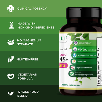 EMERALD LABS Women's 45+ 1-Daily Multi – Gluten-Free Vegetarian Multivitamin, Bone & Heart Support | 60 Veg Capsules
