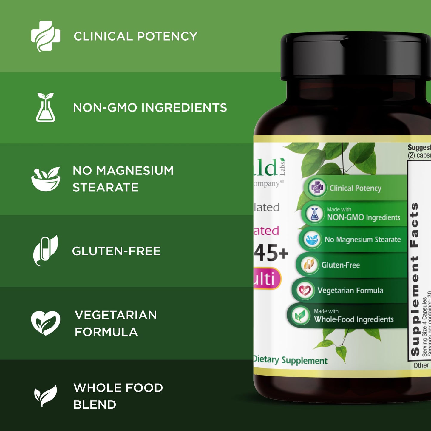 Emerald Labs Women's 45+ Clinical Multi – Gluten-Free & Vegetarian (120 VCaps)