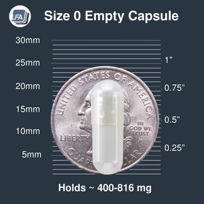 Empty Gelatin Capsules Size 0-1000 Count | Halal Beef Gel Caps for Capsule Filling