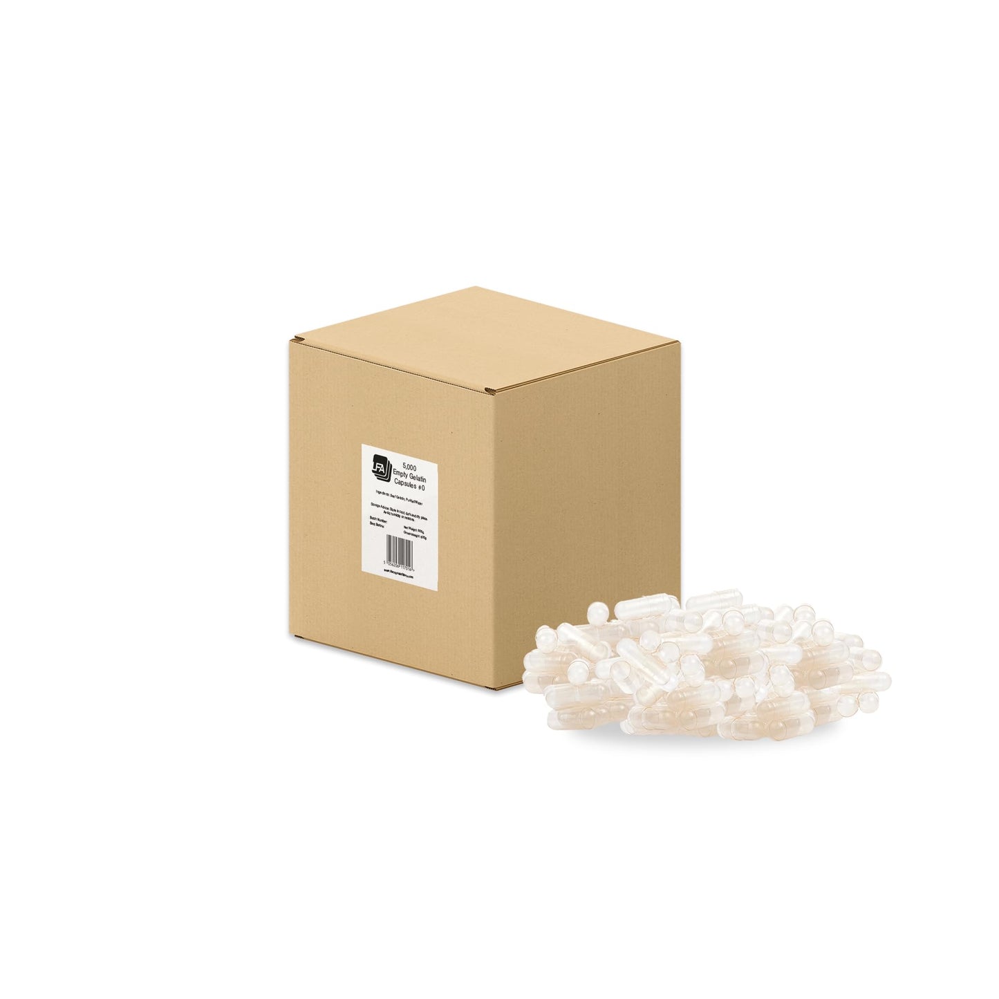 Empty Capsules Size 0 – Bulk Gelatin Capsules (0-5000 Count) Halal Beef Gel Caps for Capsule Filling Machines
