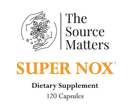 Super NOX Nitric Oxide Support Supplement | The Source Matters | Circulation & Vascular Health (120 Capsules)