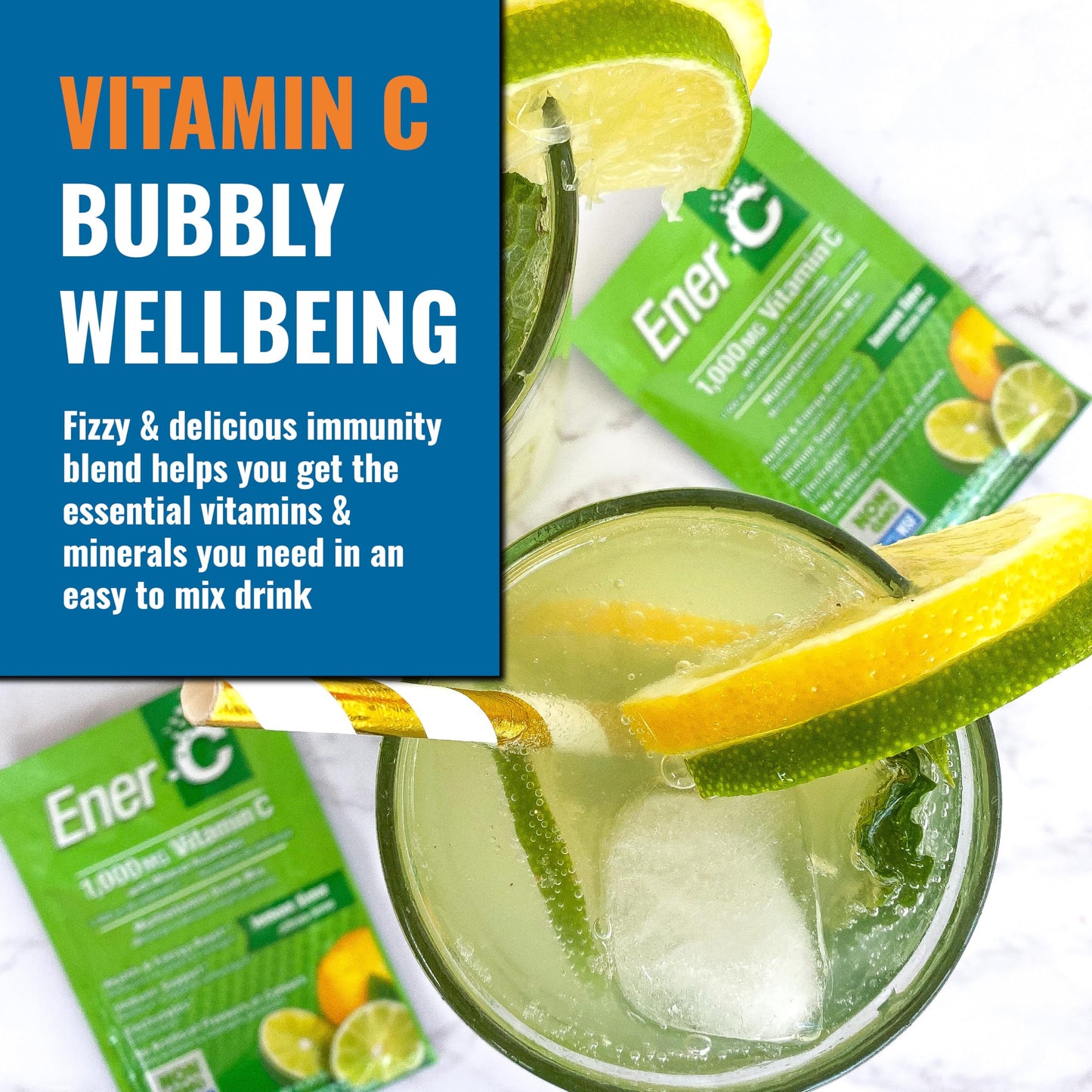 Ener-C Multivitamin Drink Mix – Immune Support Vitamin Packets (Lemon Lime) – 30 Count