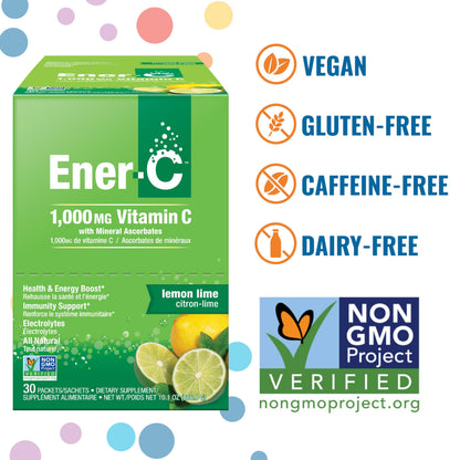 Ener-C Multivitamin Drink Mix – Immune Support Vitamin Packets (Lemon Lime) – 30 Count