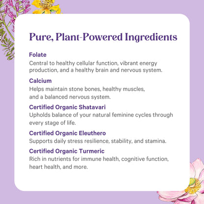 PURE SYNERGY Vita-Min-Herb for Women | Organic Whole-Food Multivitamin (120 Tablets)