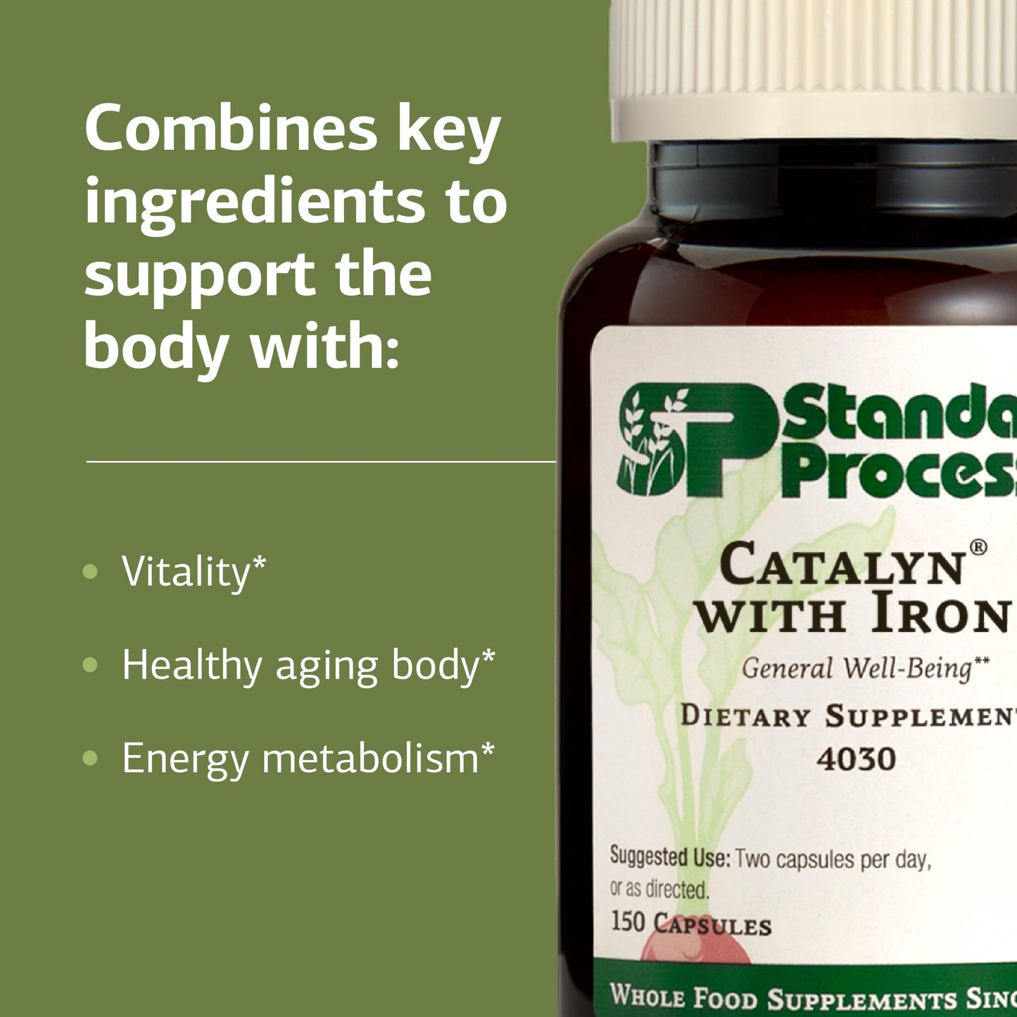 Catalyn with Iron by Standard Process – Energy & Metabolism Support (150 Capsules)
