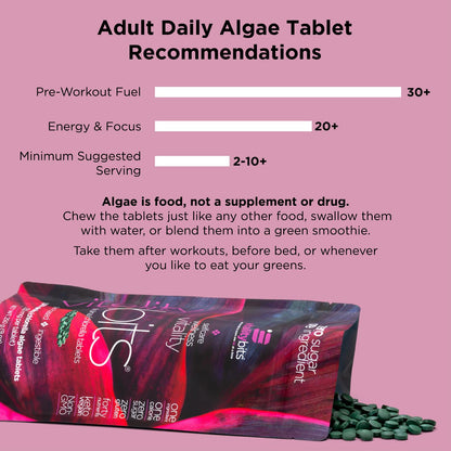 VITALITYbits by ENERGYBITS - Organic Spirulina & Chlorella Tablets, Algae Superfood