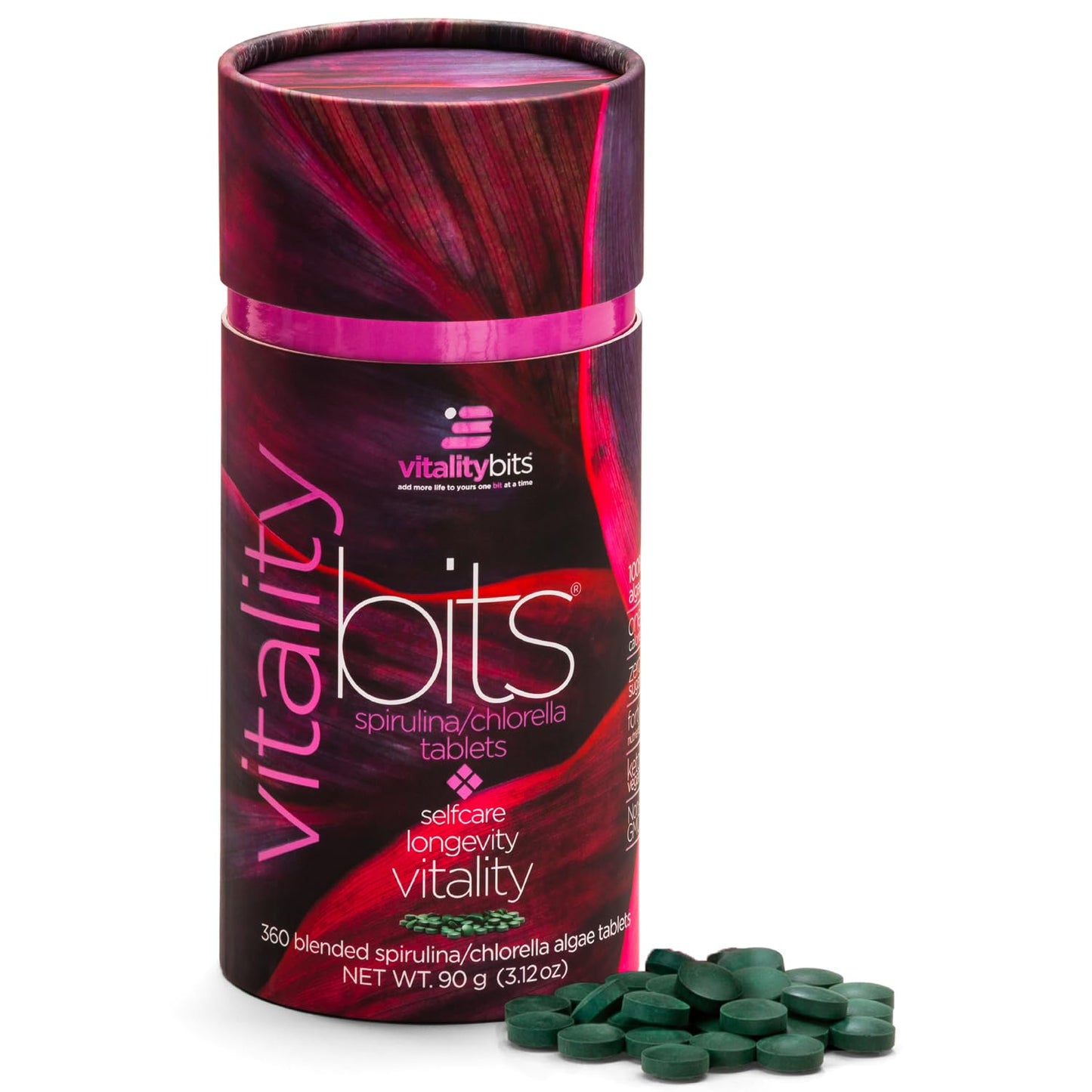 VITALITYbits by ENERGYBITS - Organic Spirulina & Chlorella Tablets, Algae Superfood