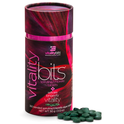 VITALITYbits by ENERGYBITS - Organic Spirulina & Chlorella Tablets, Algae Superfood